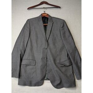 Calvin Klein Mens XL Gray Nailhead 100% Wool 2-Button Suit Jacket Blazer